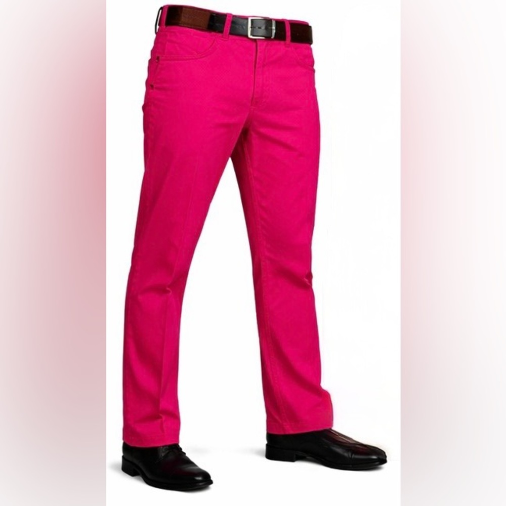 NWT Prestige Original Magenta Hot Pink Men’s Straight Leg Pants Jeans Trousers